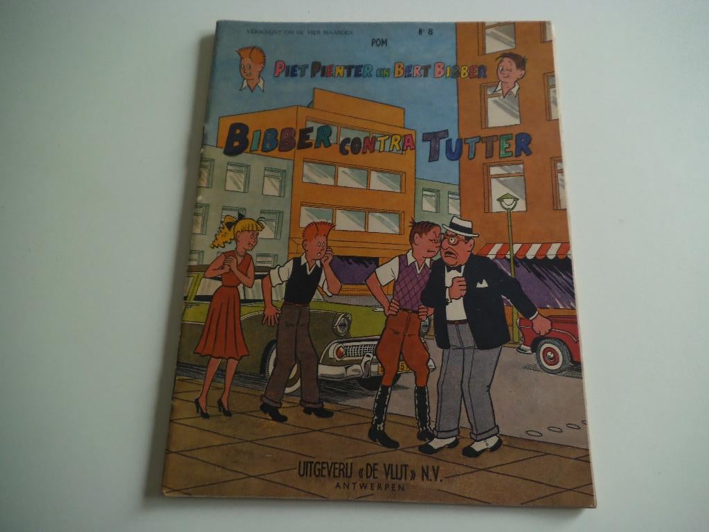 Piet Pienter en Bert Bibber 8 Bibber contra, Gelezen, Eén stripboek, Ophalen of Verzenden, POM