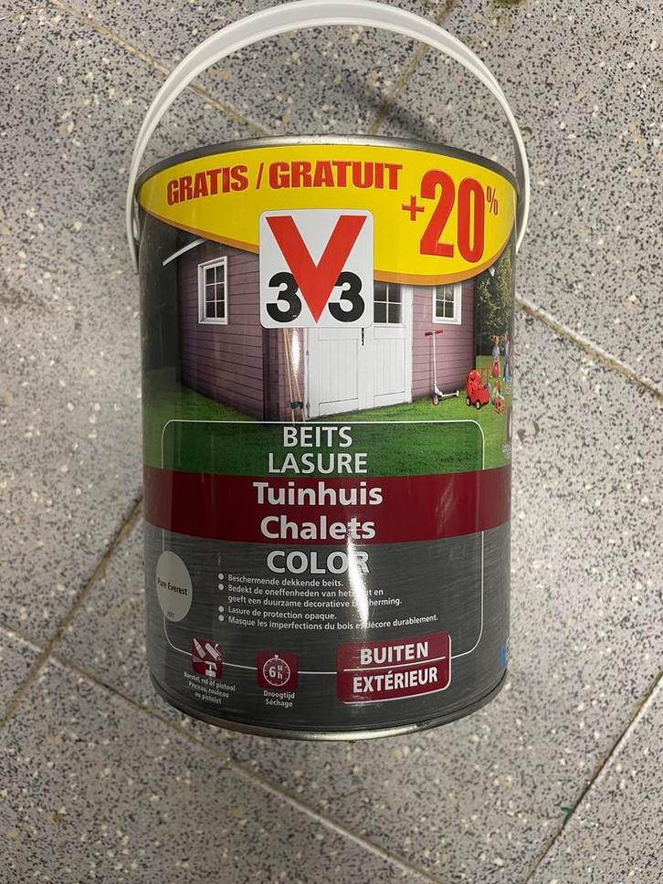 V33 Beits Tuinhuis Pure Everest 2.9ltr, Doe-het-zelf en Bouw, Verf, Beits en Lak, Nieuw, Beits, Minder dan 5 liter, Overige kleuren