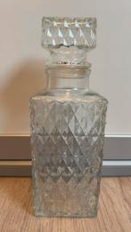 Glazen karaf met stop . 24,5 cm hoog . Perfecte staat ., Ophalen