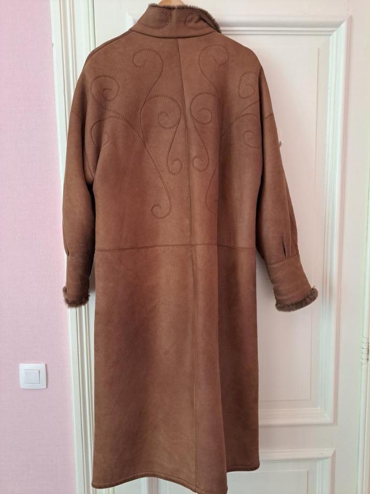 winterjas dames leder/bont, Kleding | Dames, Jassen | Winter, Zo goed als nieuw, Maat 38/40 (M), Bruin, Ophalen