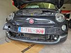 Fiat 500c (voorschokdemper), Auto's, Zwart, Cabriolet, Zwart, Leder