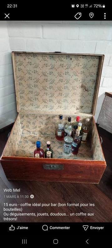 Lichte antieke kist, voor salontafel, bar beschikbaar voor biedingen