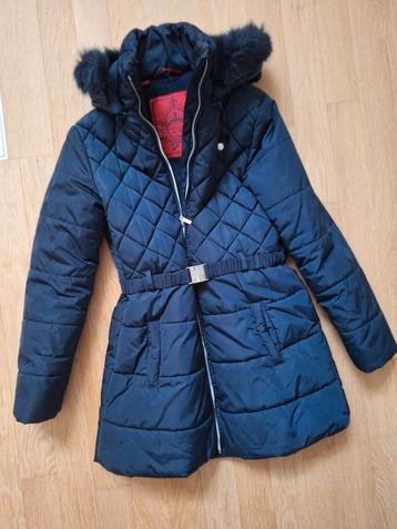 Le Chic - manteau d'hiver bleu foncé comme neuf (taille 164)