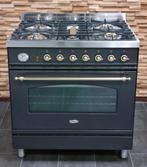 🔥 Poêle Boretti de luxe 80 cm en laiton anthracite à 5 brûl, Electroménager, Cuisinières, Gaz, Enlèvement ou Envoi, Classe énergétique A ou plus économe