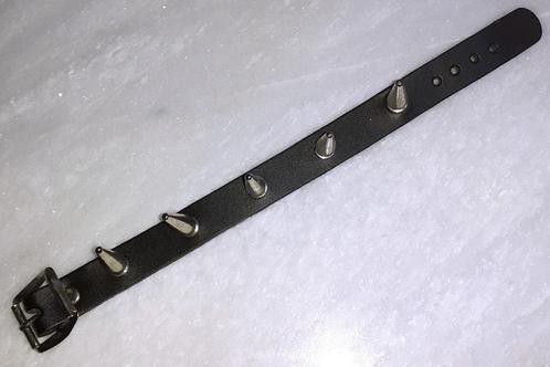 armband leder met spikes, Bijoux, Sacs & Beauté, Bracelets, Neuf, Cuir, Noir, Envoi