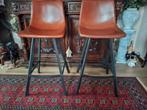 Barstoel/ keukenstoel  cognackleur, Avec repose-pieds, 2 tabourets, Comme neuf, Enlèvement
