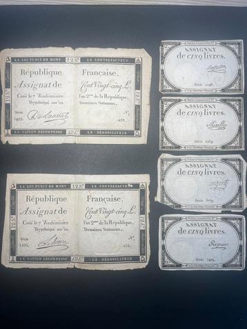 125 en 5 livres Republiek Frankrijk - 18de eeuw beschikbaar voor biedingen