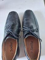 Chaussures en cuir noir 44 de marque Sollu, Ophalen of Verzenden, Zo goed als nieuw, Zwart