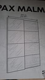 Kast pax malm zwart + spiegelpaneel ikea, Huis en Inrichting, Kasten | Kleerkasten, Ophalen, Gebruikt, Met hangruimte, 200 cm of meer