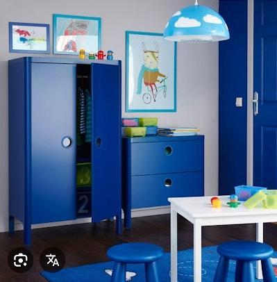 IKEA kindermeubilair BUNSUNGE BLUE, Kinderen en Baby's, Kinderkamer | Commodes en Kasten, Gebruikt, Kast, 105 cm of meer, 75 tot 100 cm
