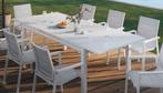 Wit uitschuifbare tuintafel - Uitschuiftafel 180/240x100cm, Nieuw, Ophalen, Vierkant, Aluminium