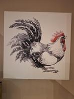 Kippen print op doek 40x40, Dieren en Toebehoren, Overige typen, Zo goed als nieuw, Ophalen