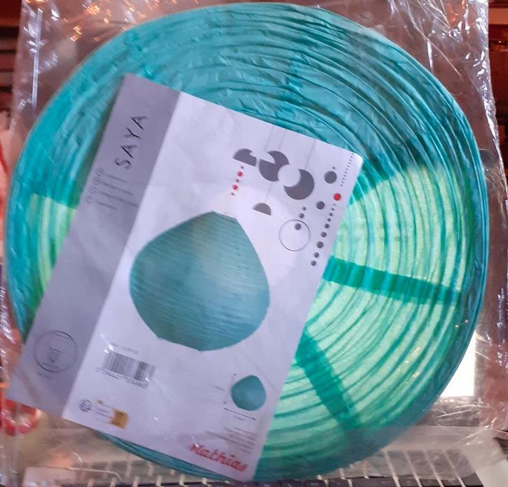 abat jour suspension papier japonais vert neuf, Huis en Inrichting, Lampen | Lampenkappen, Nieuw, 25 tot 50 cm, Rond, Groen, Ophalen of Verzenden