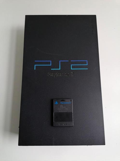 Console Sony Ps2, Games en Spelcomputers, Spelcomputers | Sony PlayStation 2, Gebruikt, Phat, Zwart, Zonder controller, Met geheugenkaart