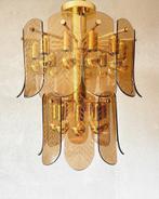 Vintage smoked leaves plafondlamp, Niet ingevuld, Mid century modern, Niet ingevuld, Ophalen of Verzenden