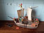 Playmobil piratenschip met kanonnen en bemanning, Kinderen en Baby's, Speelgoed | Playmobil, Ophalen of Verzenden, Gebruikt