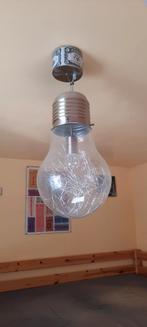 Lustre en verre et alu, en forme d’ampoule, Enlèvement, Neuf, Métal