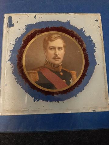 Koning Albert I - foto met oud glas beschikbaar voor biedingen