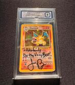 1999 Base Set Dutch Charizard Holo – Signed by Jason Paige, Ophalen of Verzenden, Gebruikt, Losse kaart, Foil