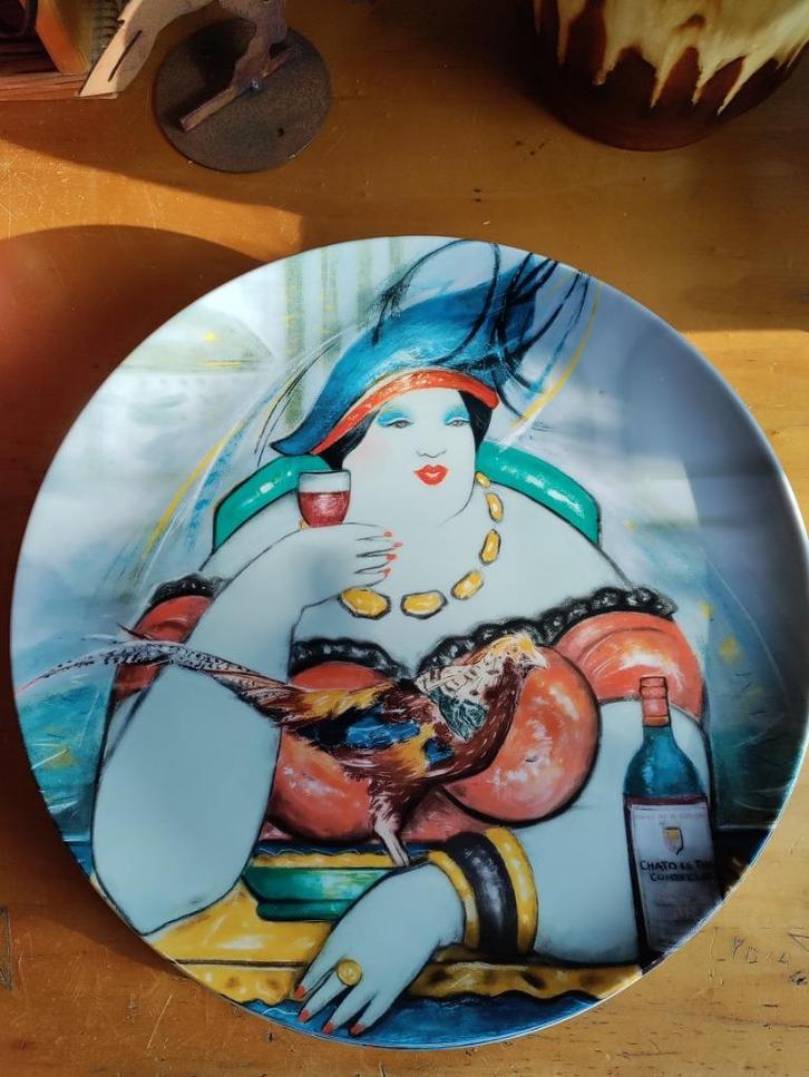 4 panneaux « Tasting Art », Maison & Meubles, Cuisine | Vaisselle, Comme neuf, Assiettes(s), Autres styles, Porcelaine, Enlèvement ou Envoi