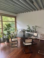 Eleonora Maxim Marmer/mangohout eettafel & eetkamerstoelen, Huis en Inrichting, Tafels | Eettafels, Ophalen, Rond, Zo goed als nieuw
