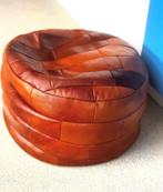 Pouf en cuir vintage, Maison & Meubles, Enlèvement ou Envoi