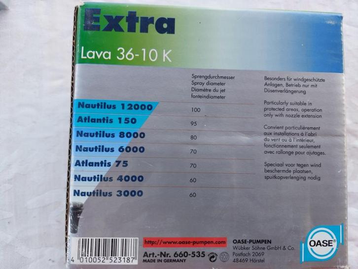 Fontein-sproeikop: Extra Lava 36-10K OASE, Tuin en Terras, Vijver-toebehoren, Nieuw, Overige typen, Ophalen of Verzenden