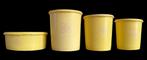 Vintage Tupperware lot boite Soleil jaune 70's, Maison & Meubles, Jaune, Utilisé, Enlèvement ou Envoi, Récipient ou Bol