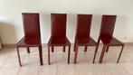 4 chaises vintage #Couro de Brazil# bordeaux#, Antiquités & Art, Enlèvement