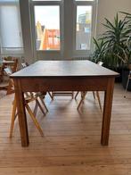 Table vintage en bois massif, Ophalen, 100 tot 150 cm, Zo goed als nieuw, Vijf personen of meer