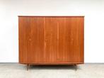 Vintage mid-century teak kleerkast 1960's, 200 cm ou plus, Deens, Utilisé, Avec tablette(s)