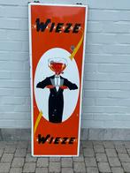 Wieze emaille reclamebord 1957, Verzamelen, Ophalen, Zo goed als nieuw, Reclamebord