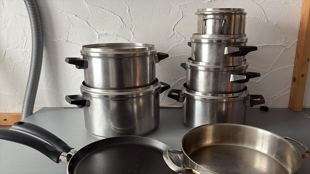 6x Kookpotten 2x pannekoekpan 1x braadpan, Huis en Inrichting, Keuken | Potten en Pannen, Ophalen, Gebruikt