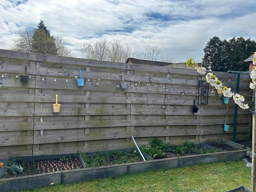 6 Houten schuttingen, Enlèvement, Comme neuf, Bois, 1 à 2 mètres