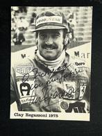 Kaart met handtekening Clay Regazzoni, Ferrari outfit, 1975, Verzamelen, Verzenden, Gebruikt, Formule 1