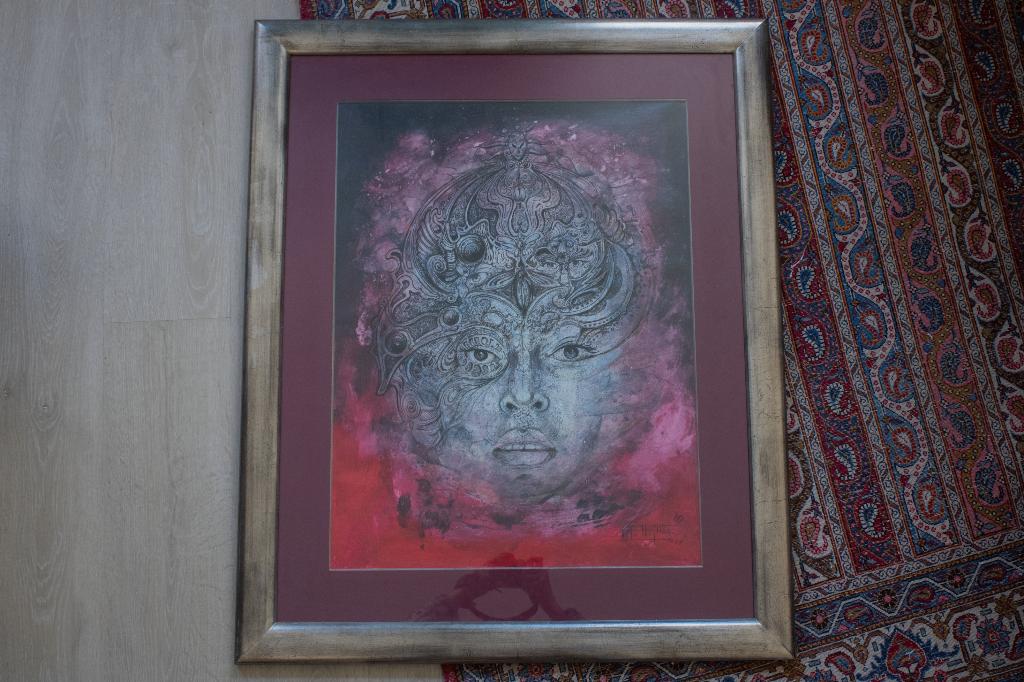 Abstract peinture de Roger Van Belleghem, masque/visage, Antiquités & Art, Enlèvement