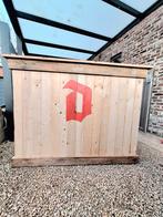 Houten toog met metalen werkblad, Ophalen