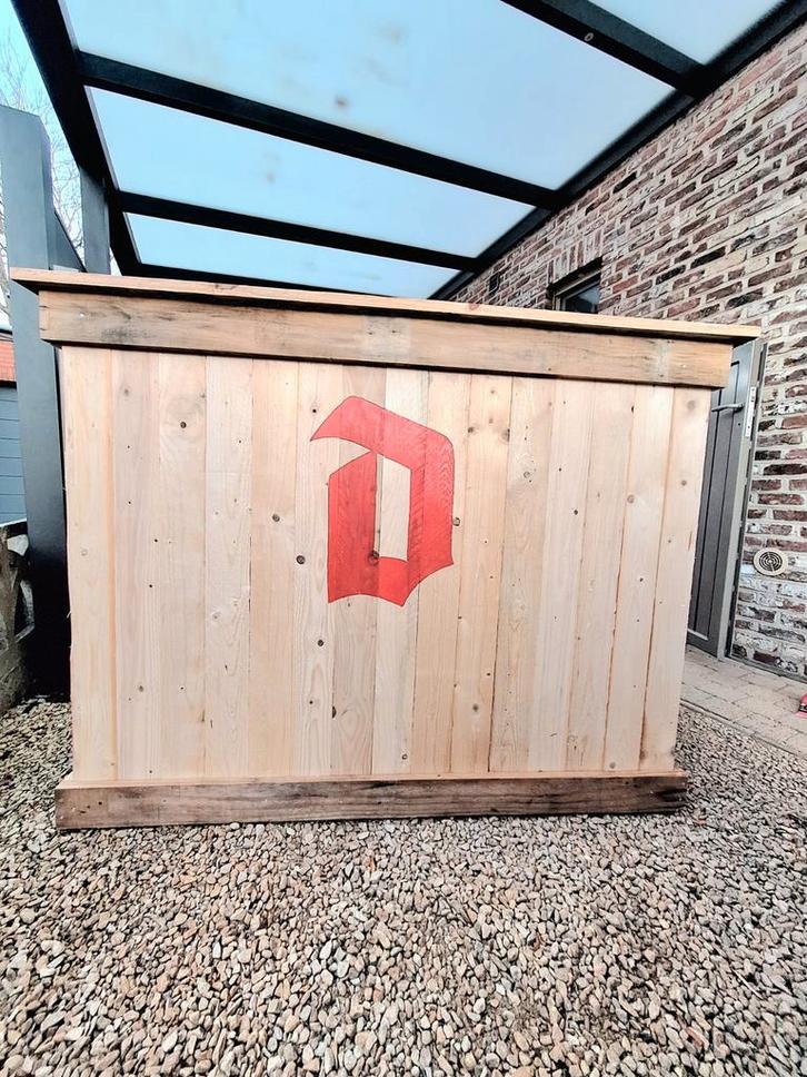 Houten toog met metalen werkblad, Hobby & Loisirs créatifs, Hobby & Loisirs Autre, Enlèvement