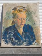 huile sur toile femme signe irene barsin, Antiek en Kunst, Ophalen of Verzenden