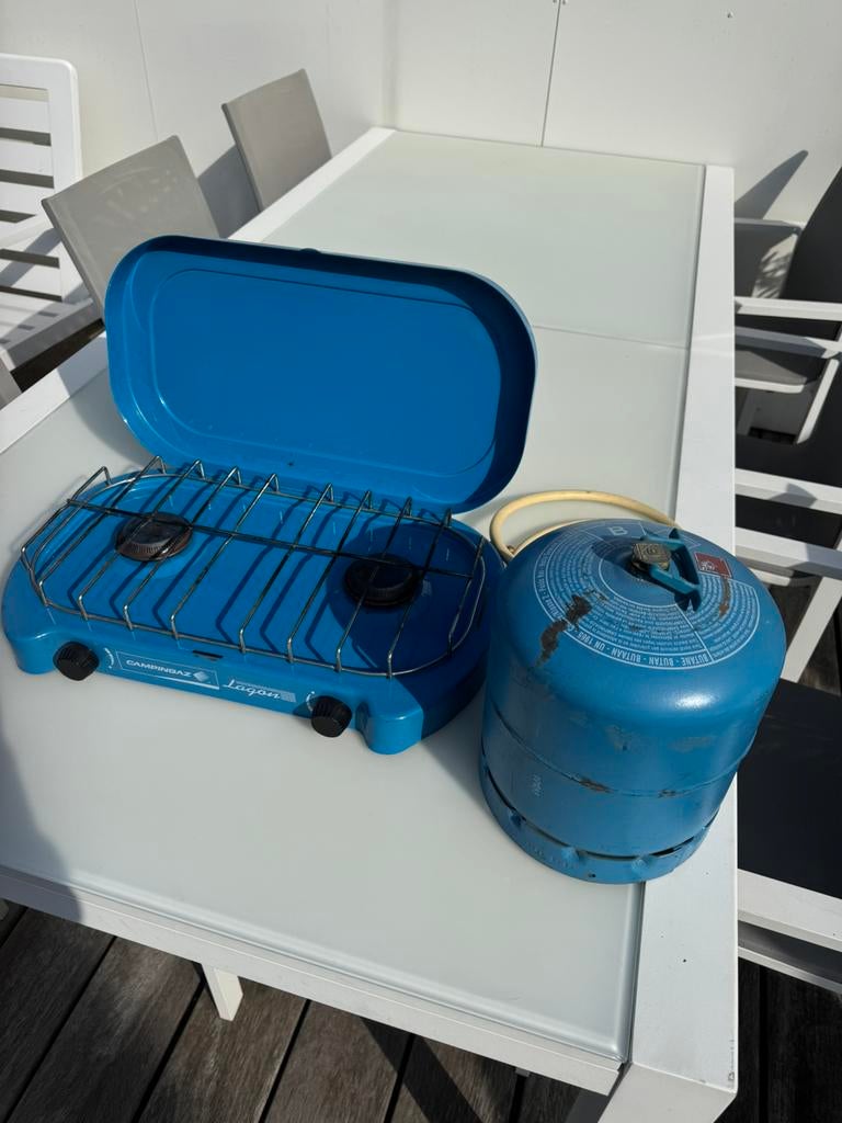 Campingaz Lagon 2-Pits Kooktoestel+herbruikbare gasfles, Ophalen, Gebruikt
