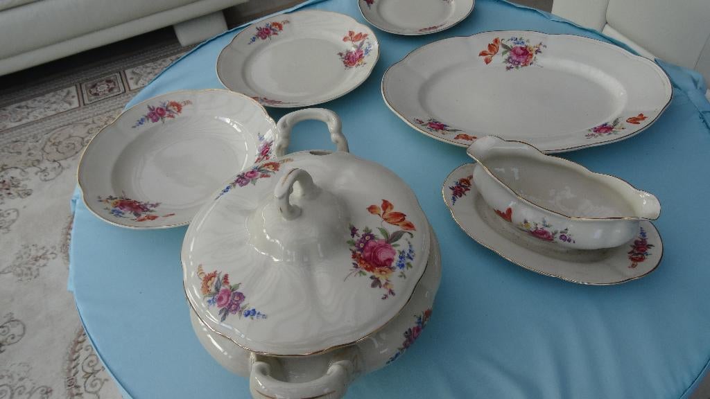 EETSERVIES CHODZIEZ POLEN, Antiek en Kunst, Antiek | Servies compleet, Ophalen