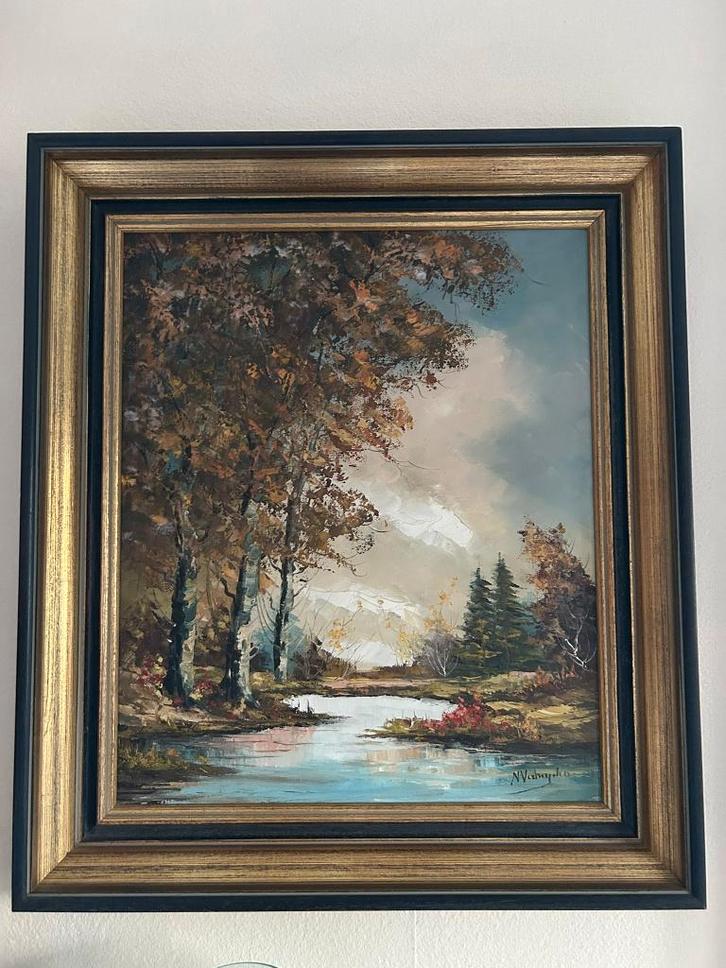 authentiek schilderij Belgische kunstenares, Antiek en Kunst, Kunst | Schilderijen | Klassiek, Ophalen