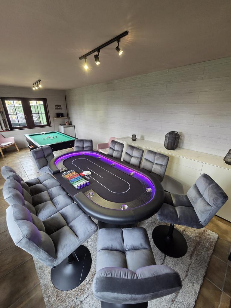 Table de poker et 10 chaises, Hobby en Vrije tijd, Overige Hobby en Vrije tijd, Ophalen, Zo goed als nieuw