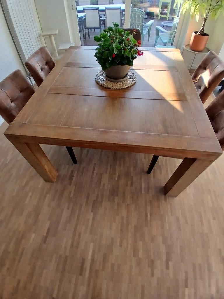 table teak, Maison & Meubles, Teck, Comme neuf, 100 à 150 cm, Enlèvement