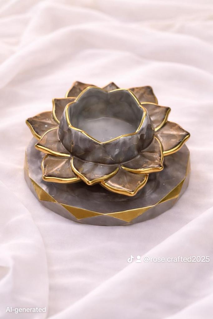 Golden Serenity Lotus fait ou sépare, Antiquités & Art, Antiquités | Plateaux, Enlèvement ou Envoi