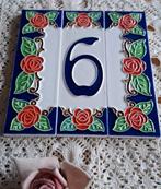 Italiaans huisnummer 6, tegeltjes, rode rozen, Enlèvement ou Envoi