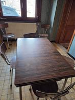 Table et 6 chaises vintage avec deux allonges, Enlèvement