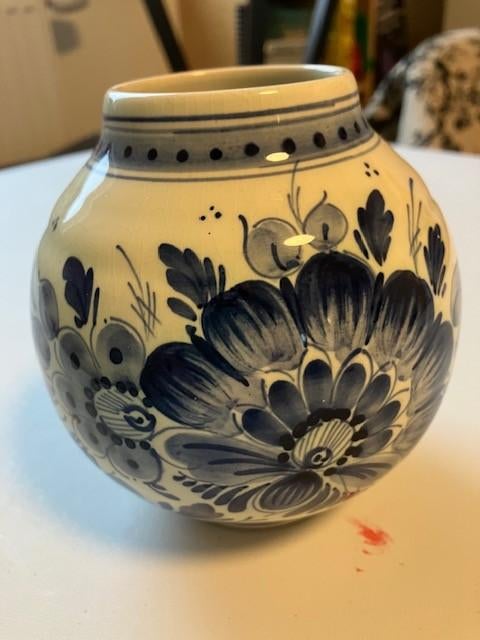 delft, Huis en Inrichting, Woonaccessoires | Vazen, Ophalen, Gebruikt, Blauw, Aardewerk of Porselein