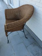Rieten stoel, Huis en Inrichting, Stoelen, Ophalen, Gebruikt, Bruin, Metaal