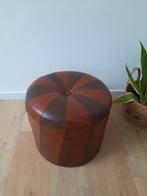 Vintage retro ronde poef, Enlèvement, Utilisé, Rond, Moins de 50 cm